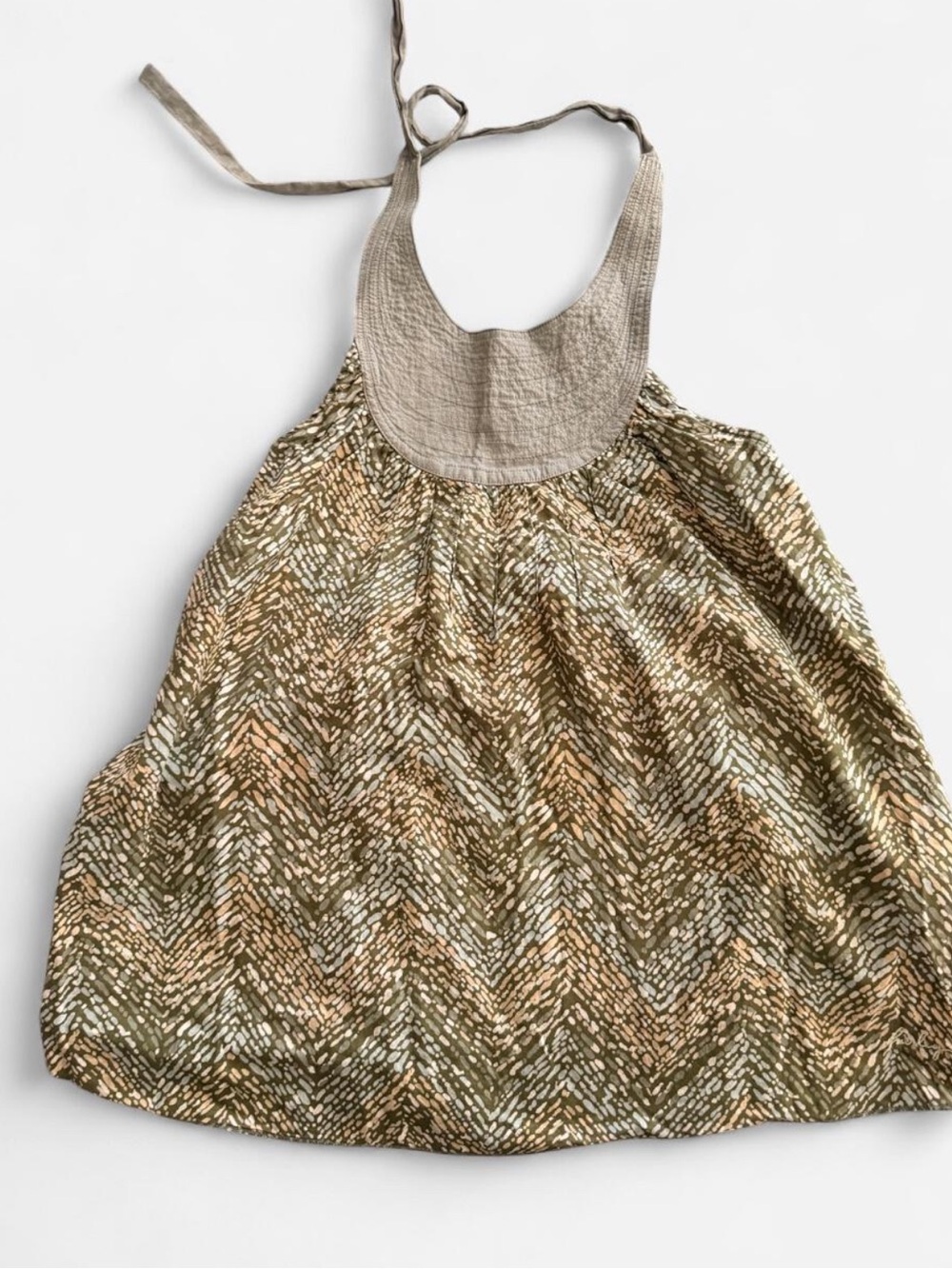 Hurley Olive and Tan Halter Tank Top
